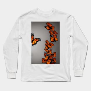 Monarch Butterflies fluttering to the sky Long Sleeve T-Shirt